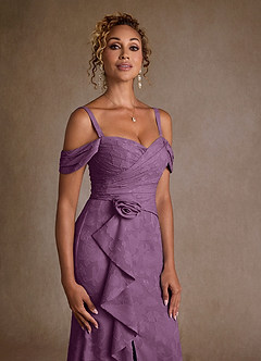 Azazie Irene Kleider für die Brautmutter A-Linie Schulterfrei Blumen-Burnout Kleid Blauregen image7