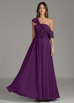 Azazie Nyah Brautjungfernkleider Eine Linie Schulterfrei Chiffon Kleid Traube image3