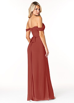 Azazie Joretta Bridesmaid Dresses Terracotta A-Line Sweetheart Neckline Chiffon Convertible Dress image5