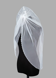 front Molly Beads Waist Length Veil