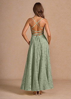 Marlo Agave Green A-Linien Maxikleid mit floralem Burnout-Muster image2