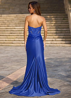 Enamel Azul Vestido de fiesta de sirena image2