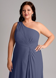 Azazie Brooke Bridesmaid Dresses Stormy A-Line One Shoulder Chiffon Dress image13