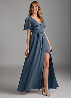 Azazie Zaniah Bridesmaid Dresses Neptune A-Line Chiffon Dress image3