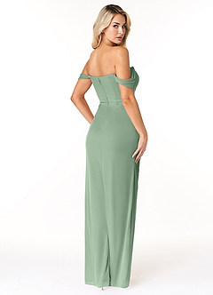 Azazie Tessa Bridesmaid Dresses Matcha Sheath Sweetheart Off-The-Shoulder Mesh Convertible Dress image5