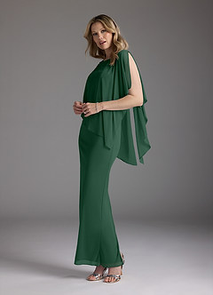Azazie Aspyn Abiti per la Madre della Sposa Abito Tubino in Maglia Perline Verde Scuro image5