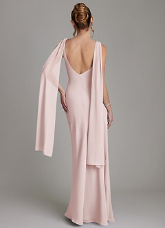 Azazie Essence Bridesmaid Dresses Blushing Pink Sheath Chiffon Dress image8