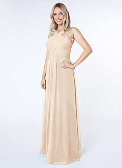 Azazie Kaleigh Bridesmaid Dresses White Alabaster A-Line Pleated Chiffon Dress image7