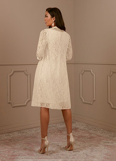 Azazie Cho Final Sale Sheath Lace Knee-Length Dress image3
