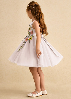 Azazie Prima Flower Girl Dresses Rose Petal A-Line Bow Tulle Dress image4