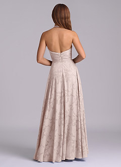 Azazie Tessie Brudtärnklänningar Klä av A-Linje i Blommig Utbrändhet Plisserad Rodnande Rosa image2