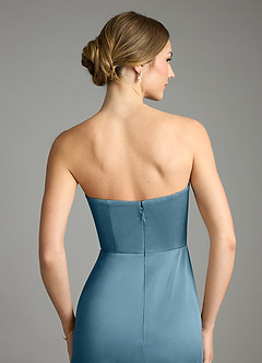 Azazie Wren Bridesmaid Dresses Bermuda A-Line Strapless Stretch Satin Convertible Dress image6