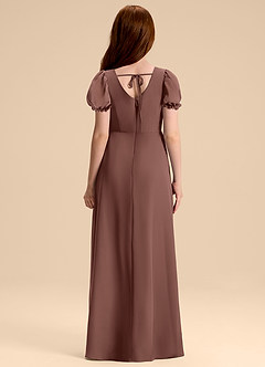 Azazie Priya Junior Abito A-Line in Chiffon Blusa Espresso image2