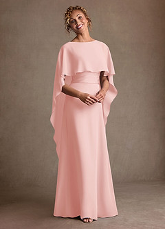 Azazie Marilla Mother of the Bride Dresses Powder Pink A-Line Pleated Chiffon Dress image6
