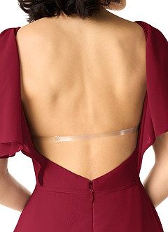 Azazie Chloe Bridesmaid Dresses Burgundy A-Line Sweetheart Neckline Chiffon Dress image4