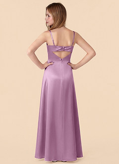 Azazie Renna Junior Wisteria Mermaid Pleated Stretch Satin Dress image2