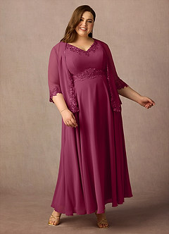 Azazie Devana Mother of the Bride Dresses Mulberry A-Line Sequins Chiffon Dress image3