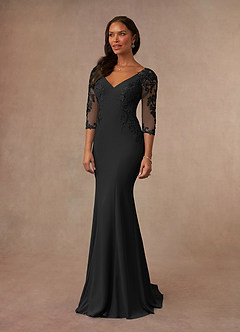 Azazie Fanny Final Sale Black Mermaid Lace Dress image2