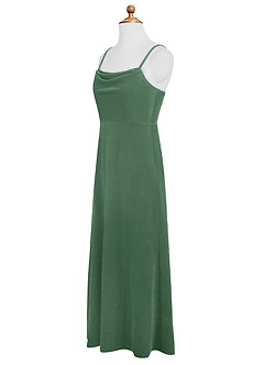 Azazie Solange Junior Eucalyptus A-Line Velvet Dress image9