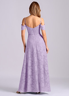 Azazie Marley Final Sale Lilac A-Line Off the Shoulder Floral Burnout Convertible Dress image6