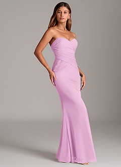 Azazie Katelyn Robes de demoiselle d'honneur Robe Fourreau Convertible en Maille Sans bretelle Rose Bonbon image4