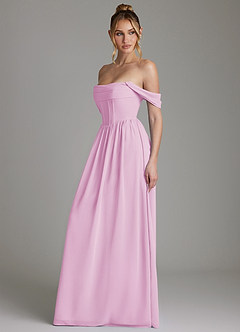 Azazie Caterina Bridesmaid Dresses Candy Pink A-Line Corset Chiffon Dress image9