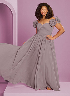 Barbie ♥ Azazie Bridesmaid Dresses Dusk A-Line Off the Shoulder Chiffon Convertible Dress image16