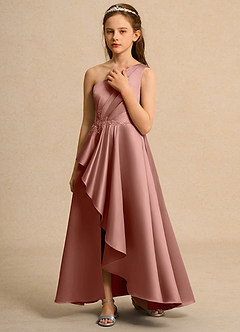 Azazie Taffy Girl Flower Girl Klänningar Klä A-Line i Matt satäng Spets image5