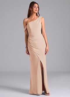 Azazie Madelyn Bridesmaid Dresses English Rose Mermaid Off the Shoulder Chiffon Convertible Dress image1