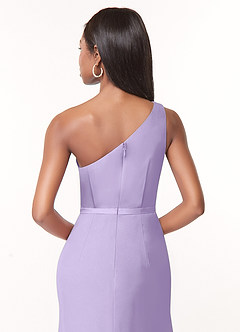 Azazie Liza Bridesmaid Dresses Lilac Mermaid One Shoulder Chiffon Dress image3