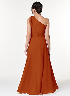 Azazie Cleo Junior Paprika A-Line Pleated Chiffon Dress image2