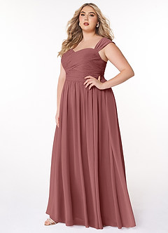 Azazie Zapheira Bridesmaid Dresses Amethyst A-Line Ruched Chiffon Dress image7