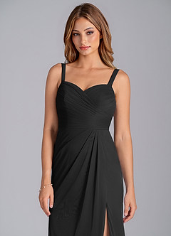 Azazie Micky Brudtärnklänningar Klänning av A-Linje i Maska Plisserad Svart image7