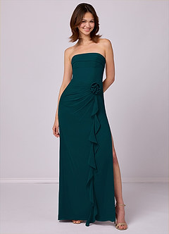 Barbie ♥ Azazie Bridesmaid Dresses Pine Sheath Strapless Chiffon Convertible Dress image1