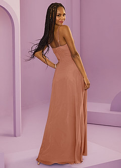Barbie ♥ Azazie Robes de demoiselle d'honneur Robe Trapèze en Mousseline de soie avec poches Mai Tai image6