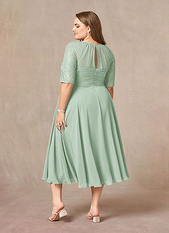 Azazie Dorothea Mother of the Bride Dresses Agave A-Line Scoop lace Chiffon Dress image6