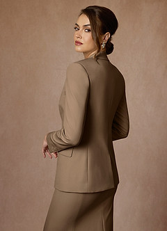 front Charlotte Truffle Refined Weave Jacket and Dress Suit Set