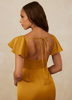 Christian Siriano Bridal for Azazie 1005 Brautjungfernkleider Etui Herzausschnitt Stretch-Satin Kleid Butterscotch image3