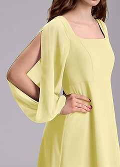 Azazie Bondi Junior Vestido de Sorbete De Limón de Gasa de Corte en A con Blusón image8