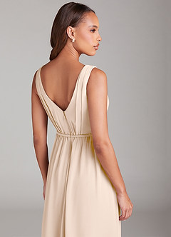 Azazie Tanicia Bridesmaid Dresses White Alabaster A-Line Pleated Chiffon Dress image6