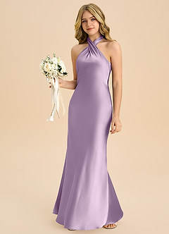 Azazie Chickie Junior Klä av Tubklänning i Stretch Satin Plisserad image4