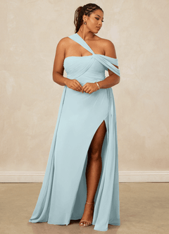 Christian Siriano Bridal for Azazie 1014 Bridesmaid Dresses Mist A-Line Off the Shoulder Chiffon Dress image13