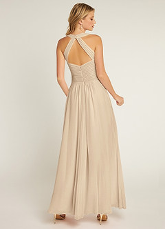 Azazie Claudia Bridesmaid Dresses Champagne A-Line Sweetheart Neckline Chiffon Dress image3