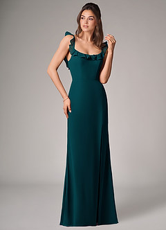 Azazie Callie Bridesmaid Dresses Pine Mermaid Side Slit Chiffon Convertible Dress image3