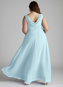 Azazie Karina Bridesmaid Dresses Cloud Blue A-Line Pleated Chiffon Dress image9