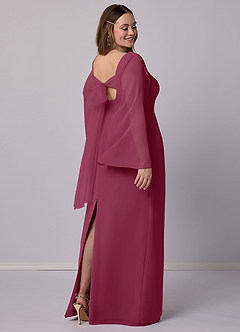 Barbie ♥ Azazie Final Sale Dusty Blue Sheath Bow Chiffon Dress image9