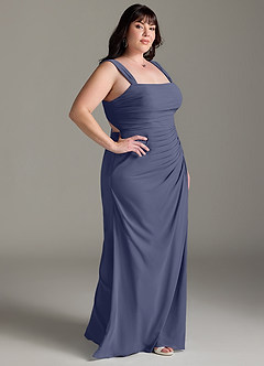 Azazie Jesaphine Bridesmaid Dresses Stormy Sheath Bow Chiffon Dress image10