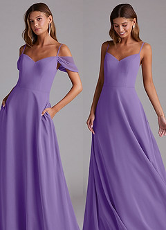 Azazie Marley Vestidos de damas de honor Vestido de Tahití de Gasa de Corte en A Convertible con Vestidos sin tirantes image8