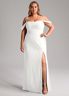 Azazie Saige Bridesmaid Dresses White A-Line Off the Shoulder Chiffon Convertible Dress image13