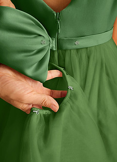 Azazie Pumpkin Flower Girl Dresses Basil A-Line Convertible Tulle Dress image5